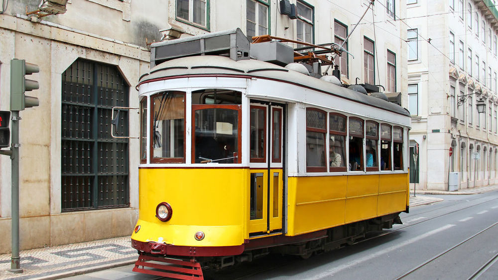Famous Lisbon tram, walking distance
